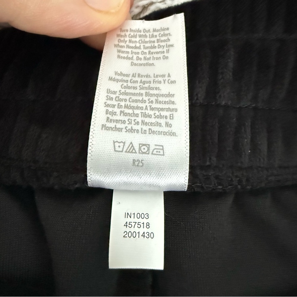 NWT-Girls Black Velour Lounge Pants w/ Pockets SZ L 12/14 - Picture 7 of 11